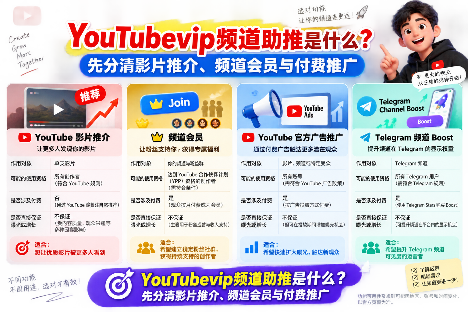 四种容易混淆的功能:资格、用途和费用对照